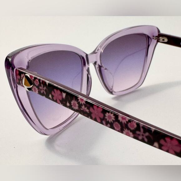 Kate Spade Lavender Cat-Eye Sunglasses LUCCA/G/S78914 Floral Arms Gradient Lens - Picture 1 of 9